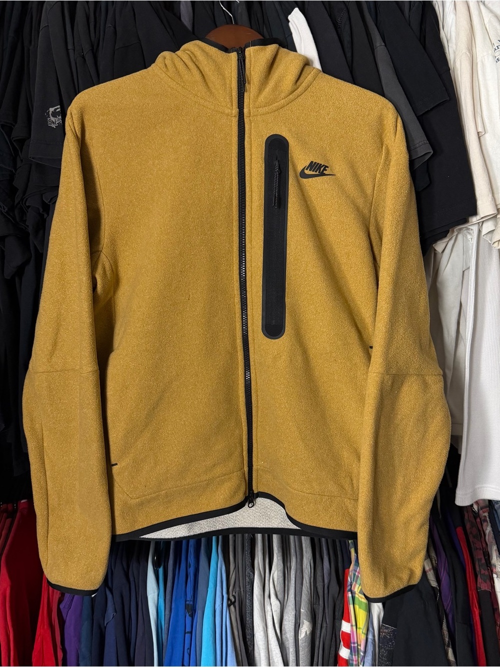 Nike Sportswear Tech Fleece Hoodie Men’s Medium Brown Winterized Sherpa Gorpcore